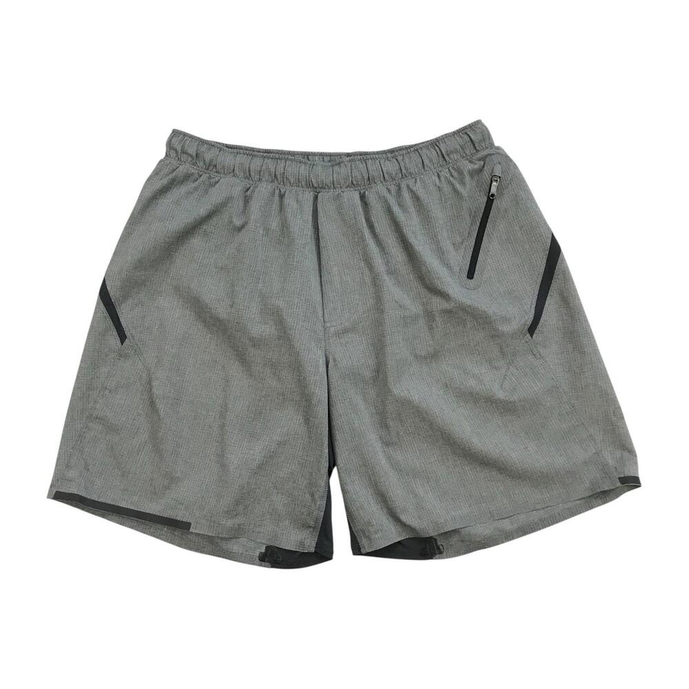 Lululemon Surge Shorts Mens Medium M Gray Lined 6.5” Reflective Running Gym Yoga